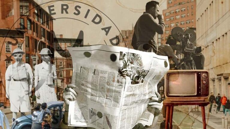 collage de medios publicitarios de otras épocas