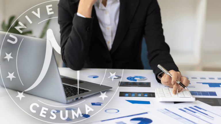 mujer haciendo cuentas de finanzas