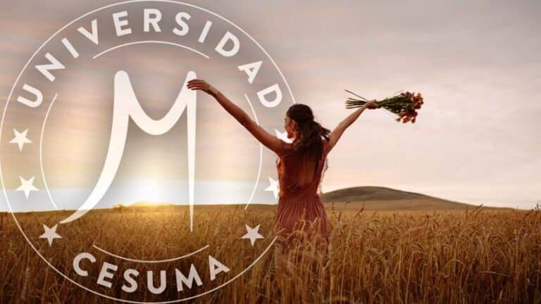 mujer disfrutando del campo