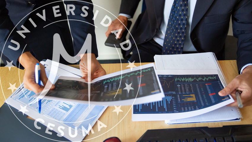 Inversor y comerciante discutiendo datos estadísticos, sosteniendo papeles con gráficos financieros Inversor y comerciante discutiendo datos estadísticos, sosteniendo papeles con gráficos financieros