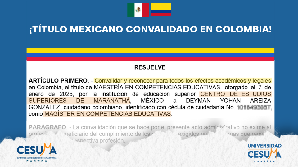¡TÍTULO mexicano CONVALIDADO en colombia!