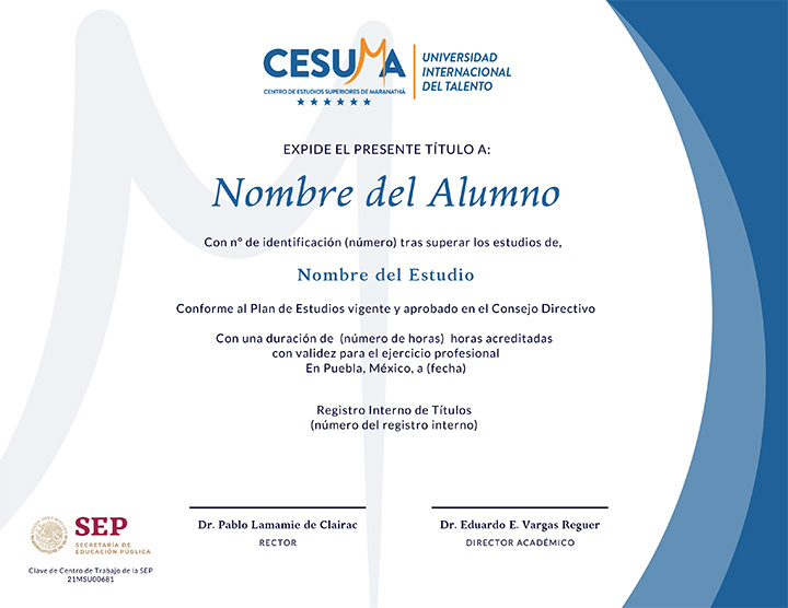 Titulo Propio CESUMA - Universidad Internacional del Talento